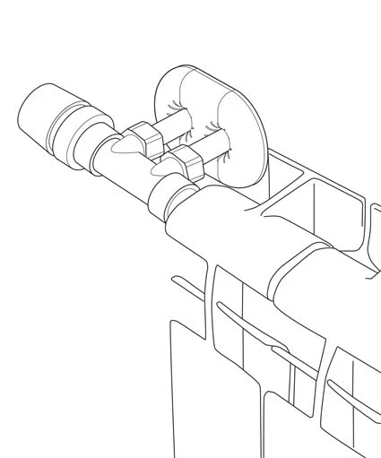 Embellecedor doble blanco para tubos calefacción - Recambios Mollet