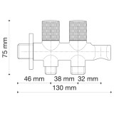 llave escuadra doble con soporte | drena