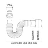 sifón extensible lavabo | plastisan