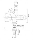 llave escuadra doble ¾ | drena | plastisan