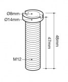 tornillo 47mm-M12 válvula cesta fregadera | plastisan