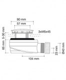válvula sifónica ducha tornillos 90mm | plastisan