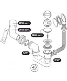 válvula bañera clic clac con sifón, rebosadero, salida orientable | plastisan