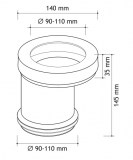 manguito wc rígido excéntrico 90mm | plastisan