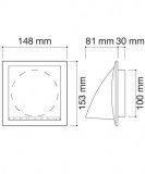 rejilla cuadrada 148x150mm gravedad deflector | drena | plastisan